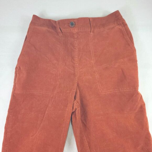 Loft Women’s Orange Medium High-rise Straight thin corduroy pants Size Medium - Picture 2 of 8
